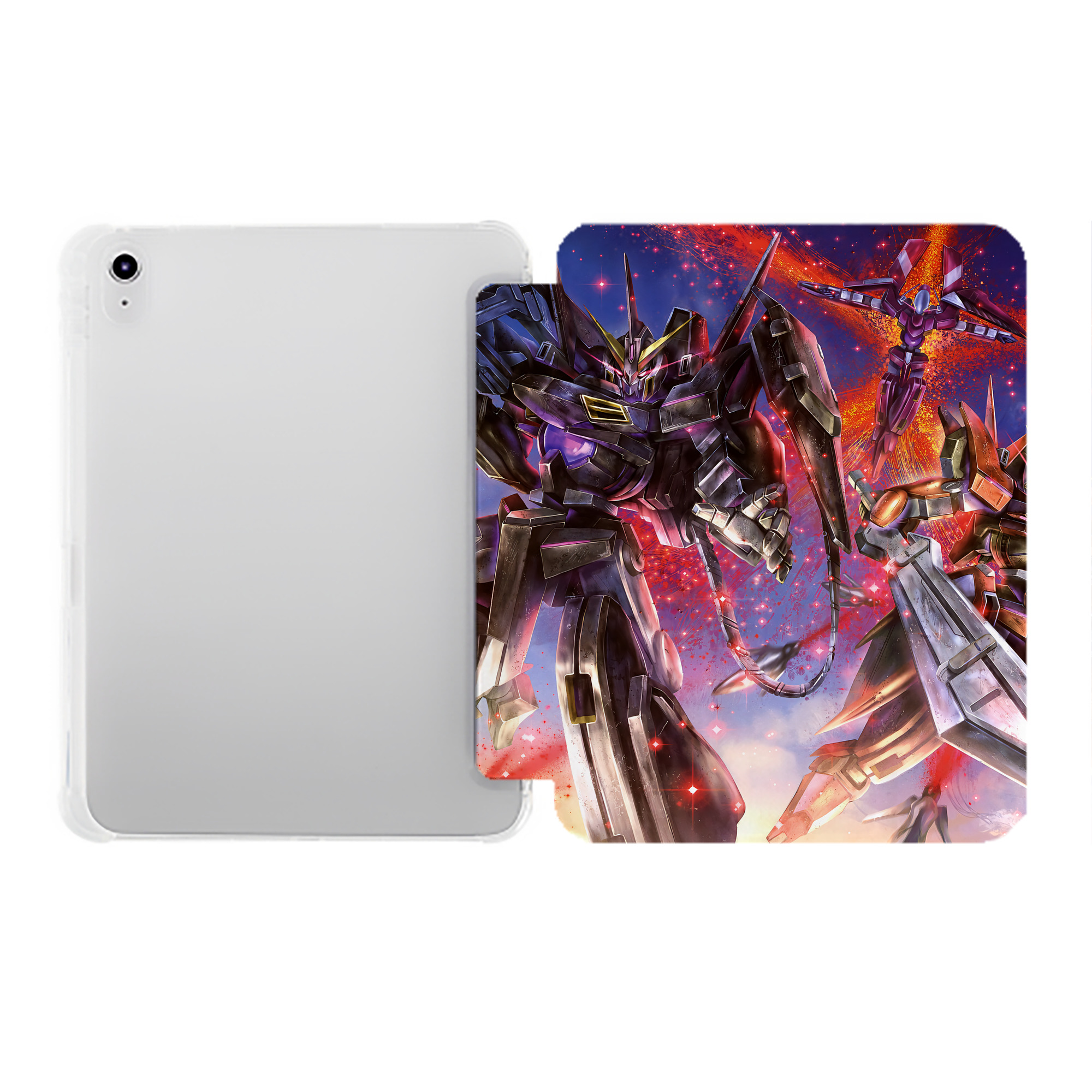（画像用） 機動戦士ガンダム Mobile Suit Gundam IPad ケース ペン収納付き 三つ折りスタンド PUレザー×シリコン 対応機種9.5/10.5/10.9インチ